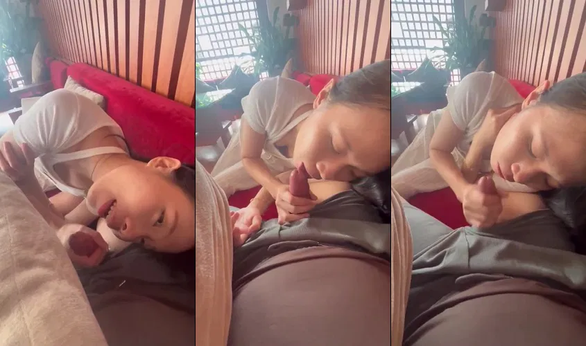 sex trên giường Ở quán cafe mà em bú mút như ở nhà vậy